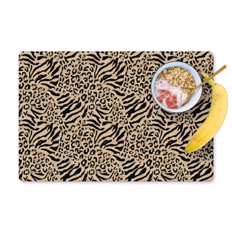 Giraf - Zebra - Motief - Bruin Placemat vinyl groot 368 -zzzproduct_Kitchenyeah-website