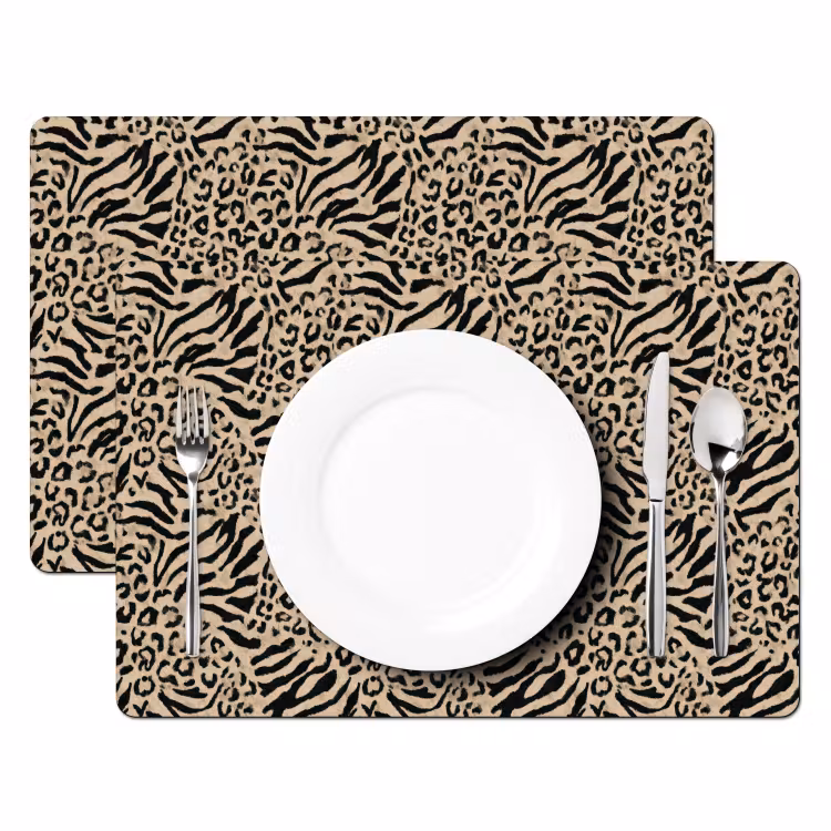 Giraf - Zebra - Motief - Bruin Placemat vinyl groot 368 -zzsfeer2_Kitchenyeah-website