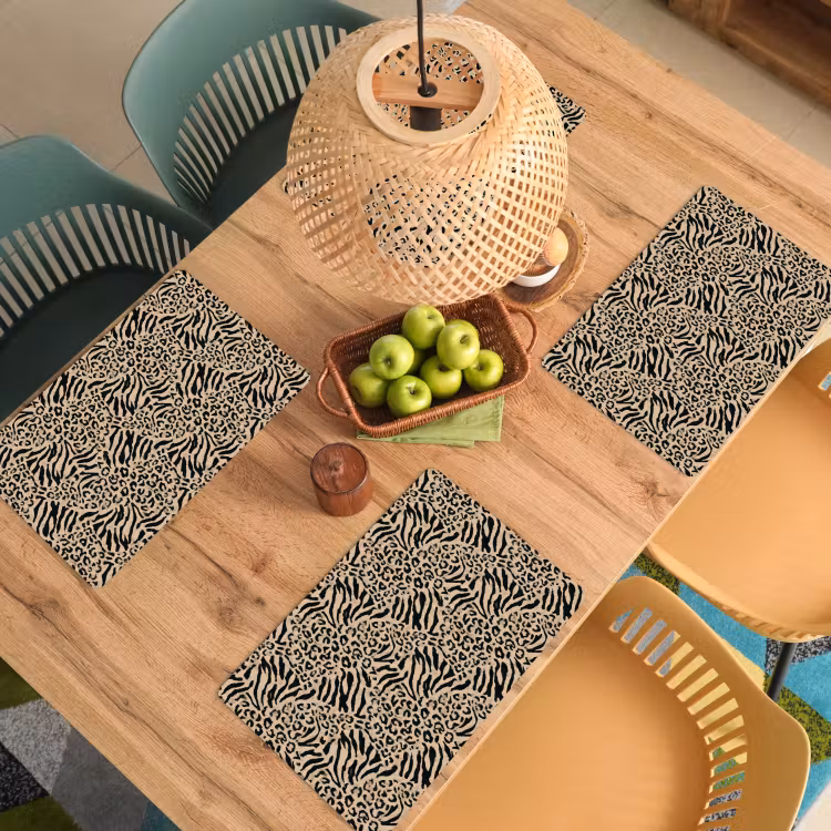 Giraf - Zebra - Motief - Bruin Placemat vinyl groot 368 -zzsfeer5_Kitchenyeah-website