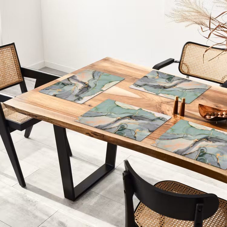 Goud - Marmer - Groen - luxe - Glitter - Marmerlook Placemat vinyl groot -zzsfeer4_Kitchenyeah-website