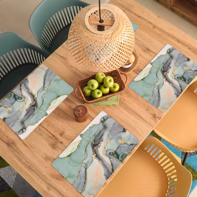 Goud - Marmer - Groen - luxe - Glitter - Marmerlook Placemat vinyl groot -zzsfeer5_Kitchenyeah-website