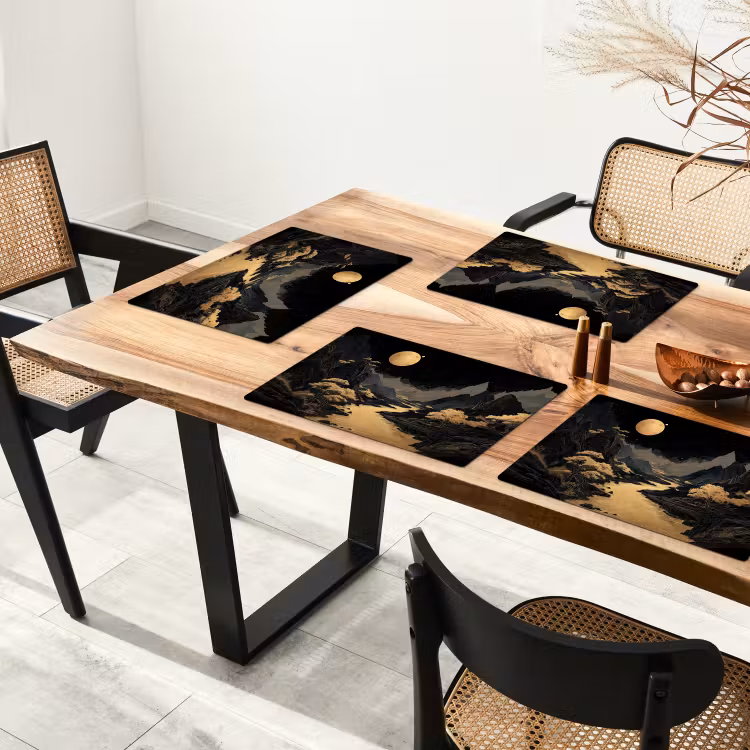 Gouden rivier - Bergen - Maan - Sterrenhemel Placemat vinyl groot -zzsfeer4_Kitchenyeah-website