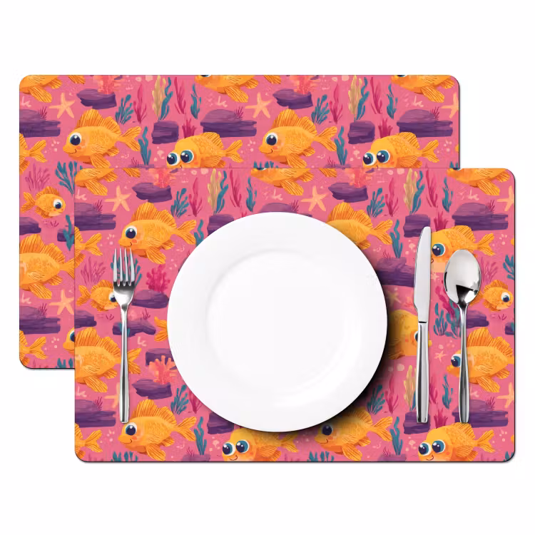 Goudvissen - Koraal - Kleurrijk Placemat vinyl groot 368 -zzsfeer2_Kitchenyeah-website