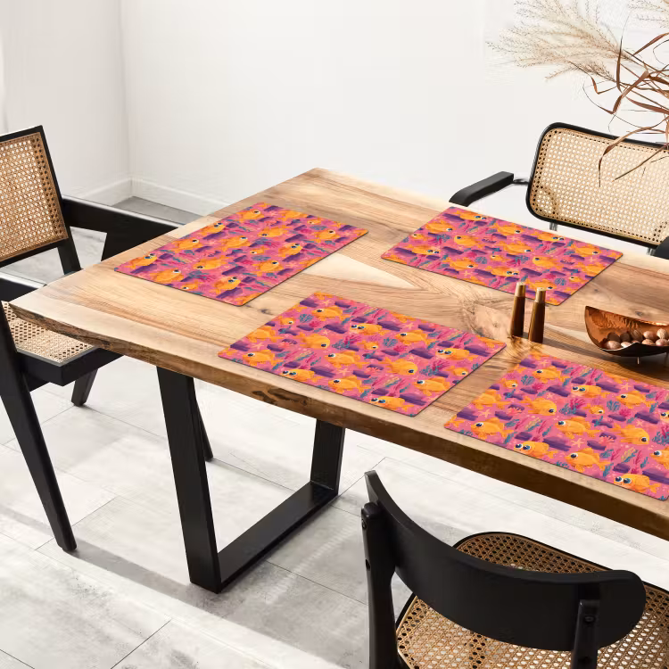 Goudvissen - Koraal - Kleurrijk Placemat vinyl groot 368 -zzsfeer4_Kitchenyeah-website
