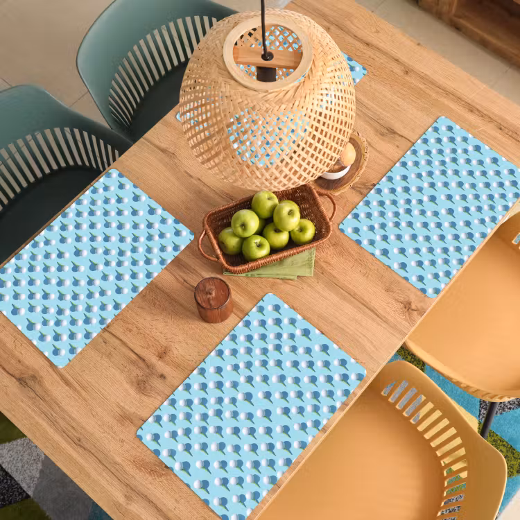 Golf - Ballen - Blauw Placemat vinyl groot 368 -zzsfeer5_Kitchenyeah-website