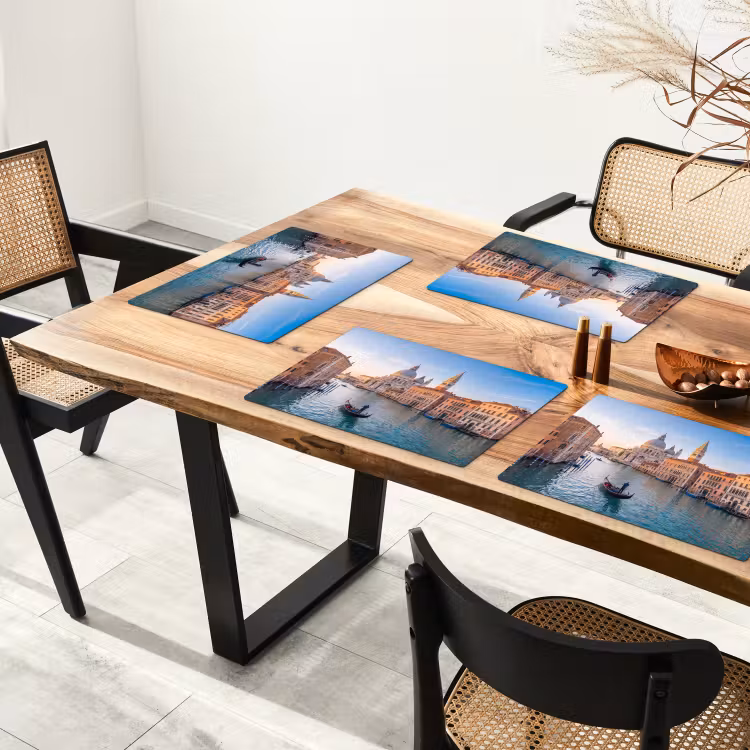 Gondel - Venetië - Kanaal - Stadsgezicht - Avondlicht Placemat vinyl groot -zzsfeer4_Kitchenyeah-website