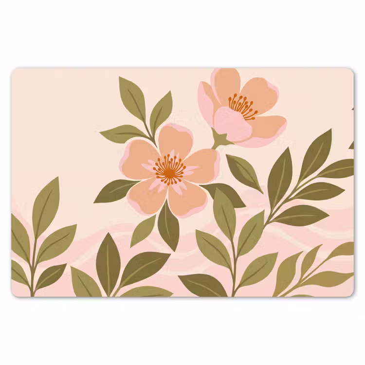 Grafisch - Bloemen - Roze Placemat vinyl groot -zzsfeer1_Kitchenyeah-website