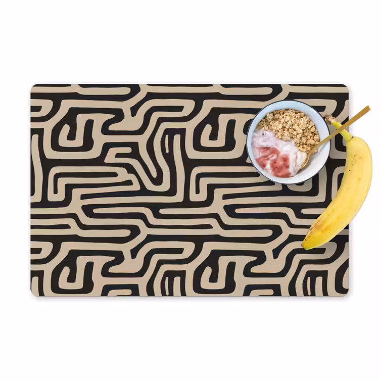 Grafisch - Lijnen - Zwart Placemat vinyl groot 368 -zzzproduct_Kitchenyeah-website
