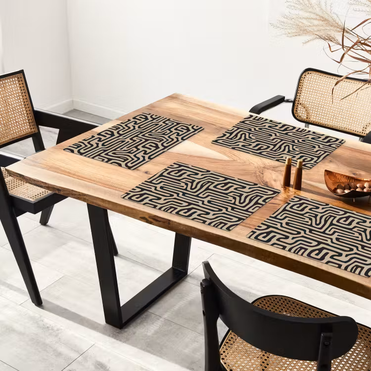 Grafisch - Lijnen - Zwart Placemat vinyl groot 368 -zzsfeer4_Kitchenyeah-website