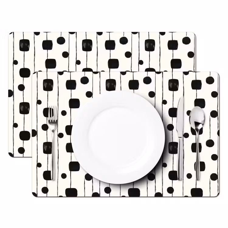 Grafisch - Modern - Zwart Placemat vinyl groot 368 -zzsfeer2_Kitchenyeah-website