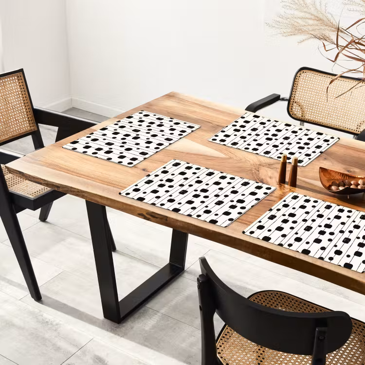 Grafisch - Modern - Zwart Placemat vinyl groot 368 -zzsfeer4_Kitchenyeah-website