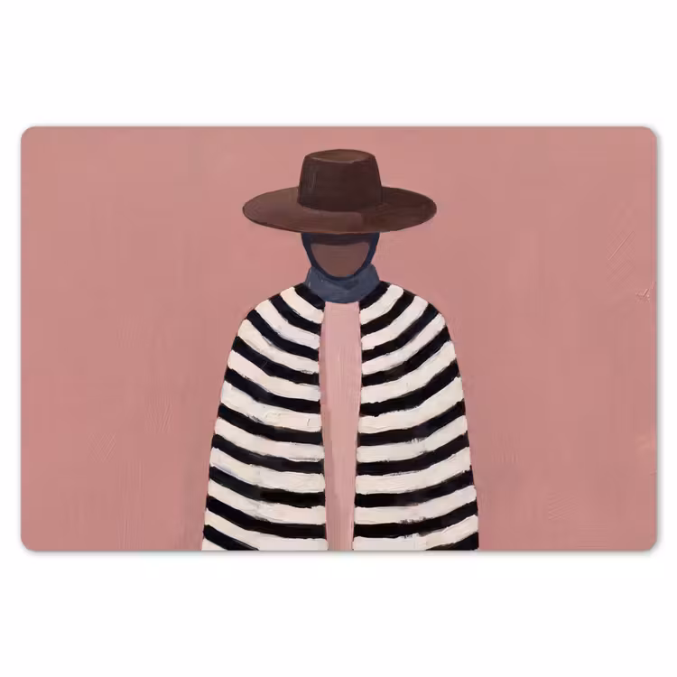 Grafisch - Vrouw - Roze Placemat vinyl groot -zzsfeer1_Kitchenyeah-website