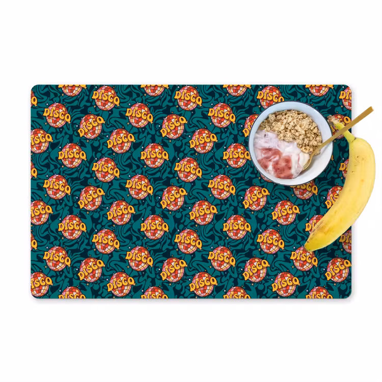 Groen - Disco - Patroon Placemat vinyl groot 368 -zzzproduct_Kitchenyeah-website