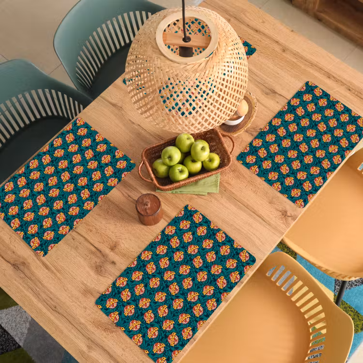 Groen - Disco - Patroon Placemat vinyl groot 368 -zzsfeer5_Kitchenyeah-website