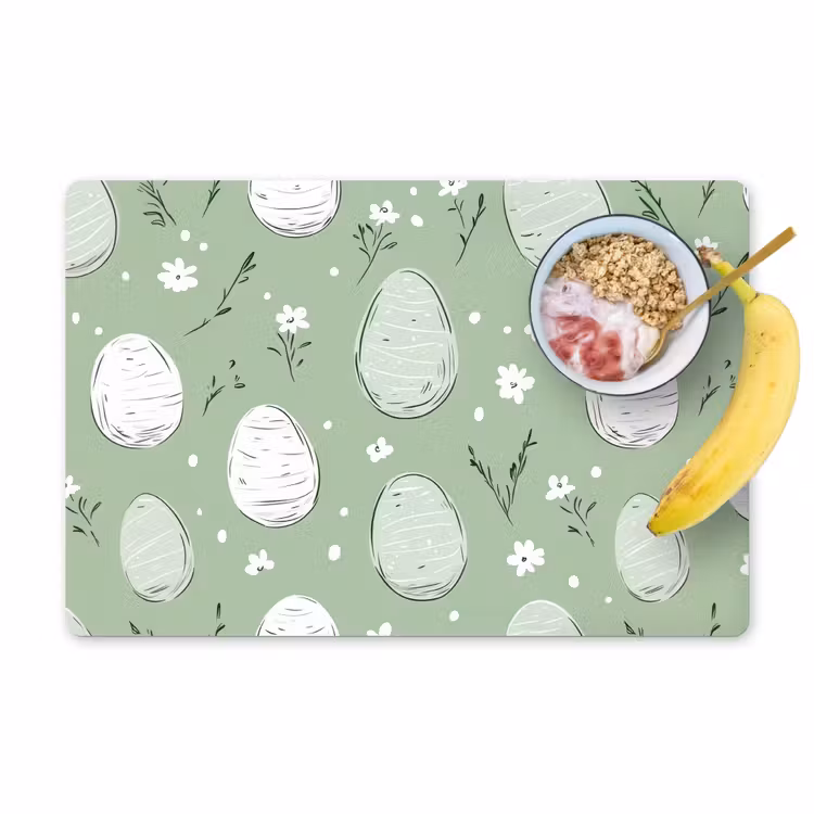 Groen - Eieren - Patroon Placemat vinyl groot -zzzproduct_Kitchenyeah-website