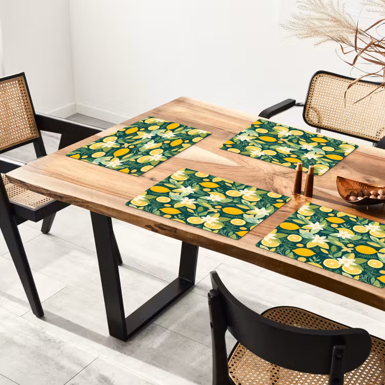 Groen - Bloemen - Citroenpartjes Placemat vinyl groot 368 -zzsfeer4_Kitchenyeah-website