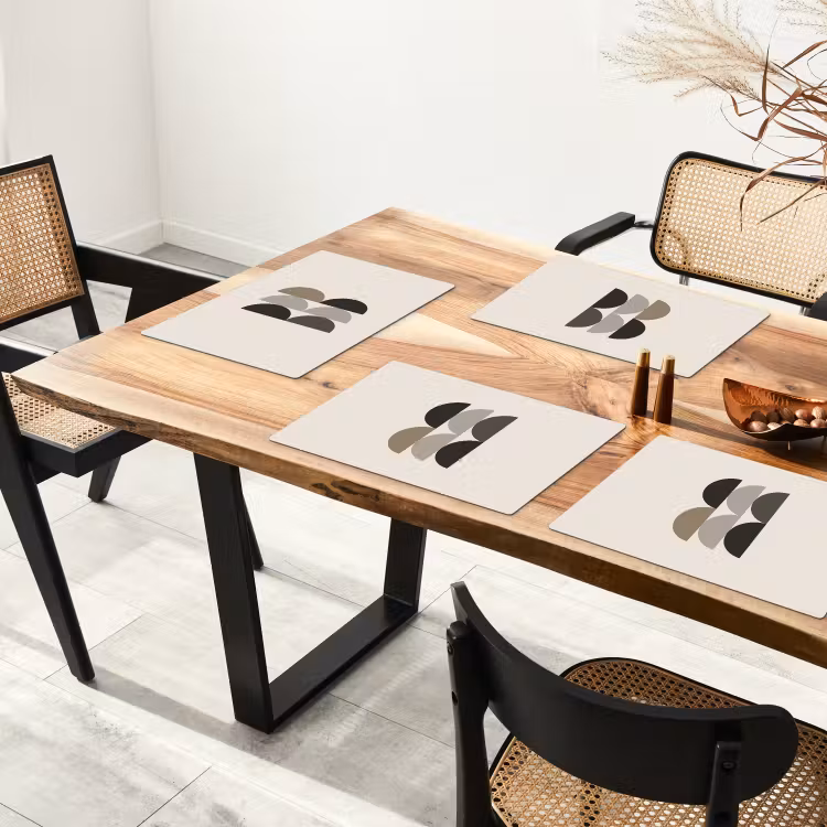 Halve cirkels - Aardetinten - Grafisch Placemat vinyl groot -zzsfeer4_Kitchenyeah-website