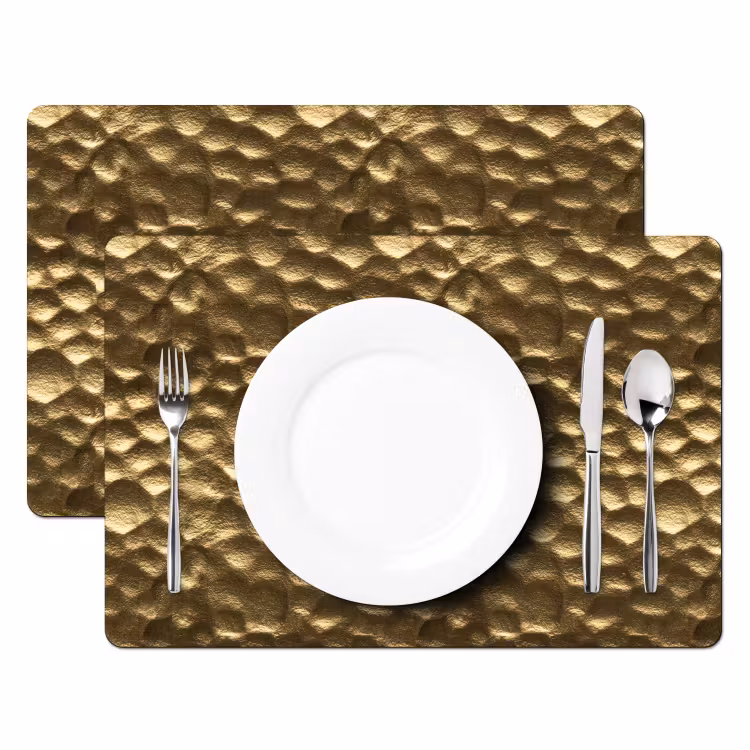 Gehamerd - Reliëf - Textuur - Bronsgoud Placemat vinyl groot 368 -zzsfeer2_Kitchenyeah-website