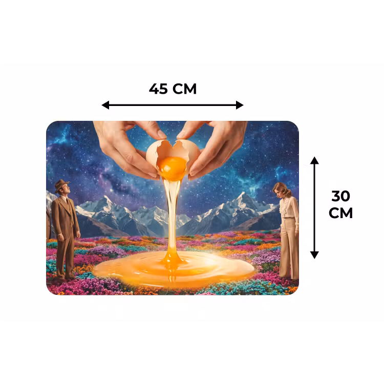 Placemat - 6 pieces - Hands - Egg - Surrealism - Handen - Ei - Surrealisme Placemat vinyl groot