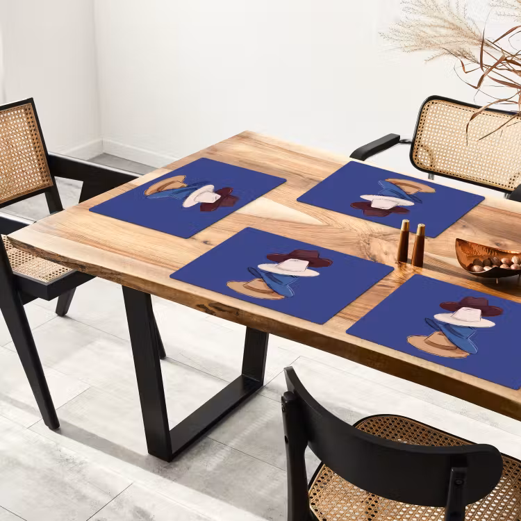Hoeden - Gestapeld - Mode - Kleurrijk - Illustratie Placemat vinyl groot -zzsfeer4_Kitchenyeah-website