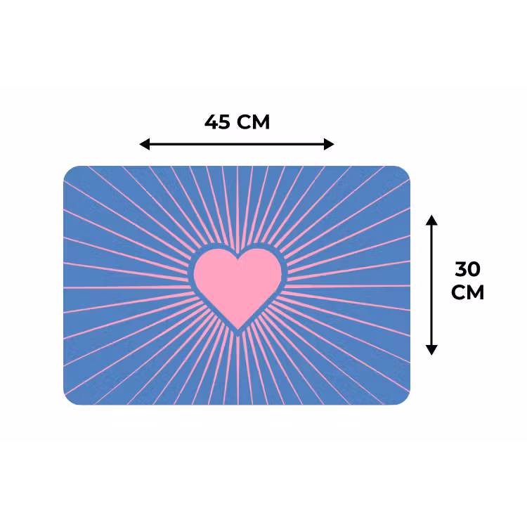 Hart - Stralen - Liefde - Modern - Roze Placemat vinyl groot -specs