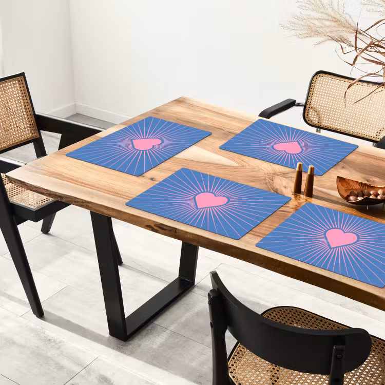 Hart - Stralen - Liefde - Modern - Roze Placemat vinyl groot -zzsfeer4_Kitchenyeah-website