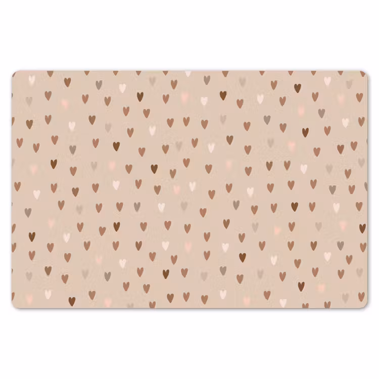 Hartjes - Bruin - Patronen - Kind Placemat vinyl groot -zzsfeer1_Kitchenyeah-website