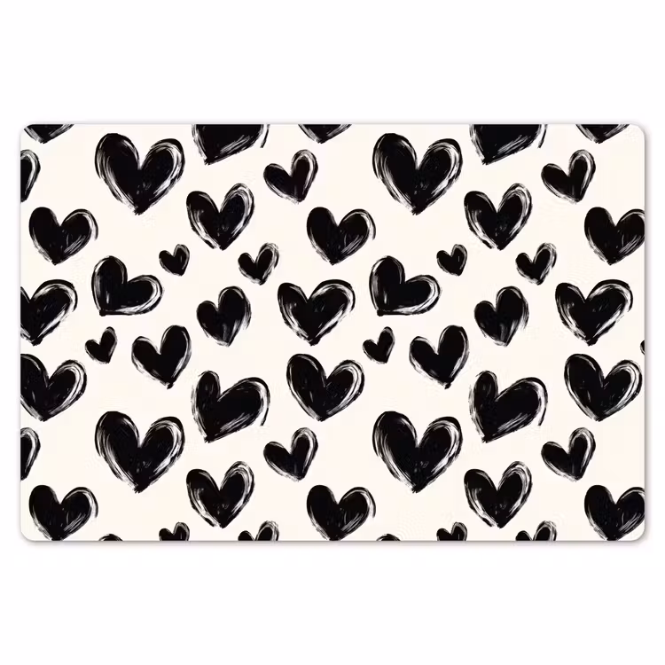 Hartjes - Patroon - Zwart Placemat vinyl groot 368 -zzsfeer1_Kitchenyeah-website