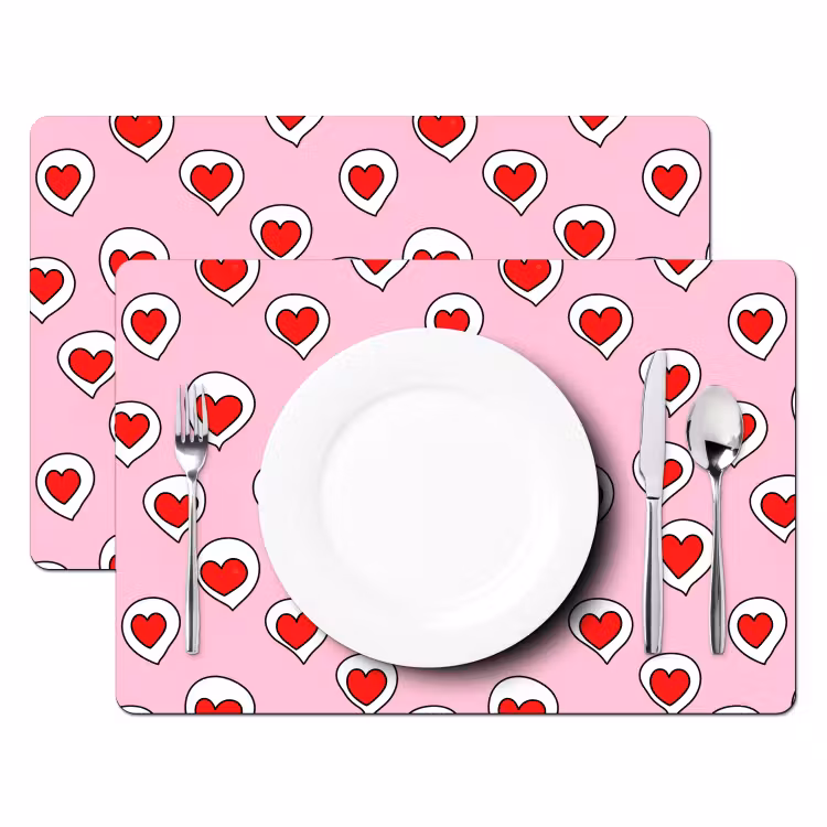 Hartjes - Patroon - Rood Placemat vinyl groot 368 -zzsfeer2_Kitchenyeah-website