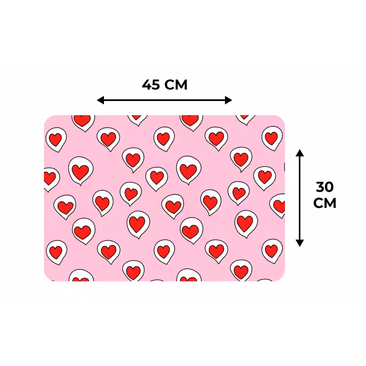 Hartjes - Patroon - Rood Placemat vinyl groot 368 -specs