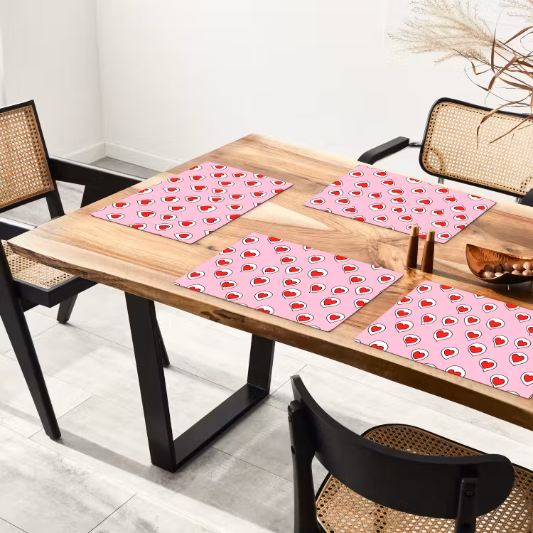 Hartjes - Patroon - Rood Placemat vinyl groot 368 -zzsfeer4_Kitchenyeah-website
