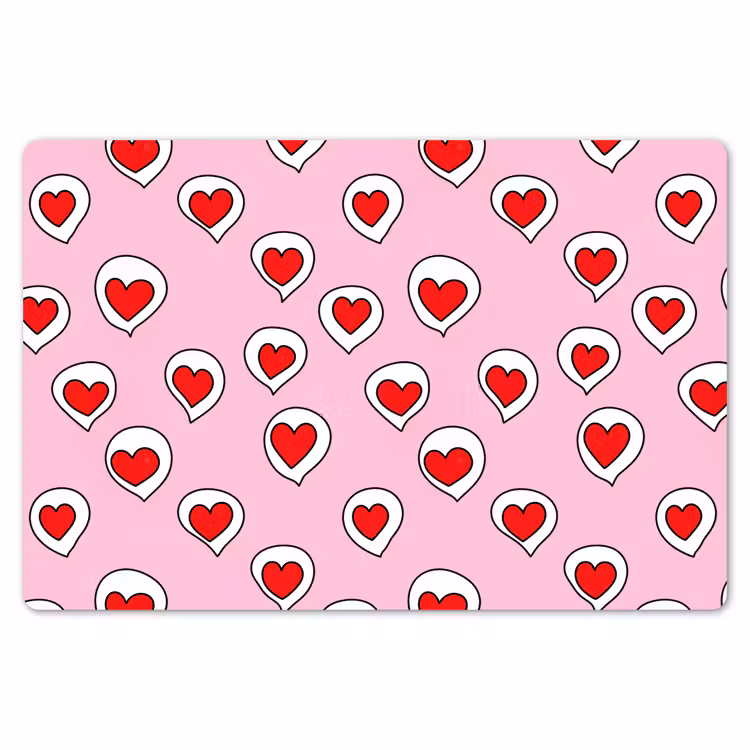 Hartjes - Patroon - Rood Placemat vinyl groot 368 -zzsfeer1_Kitchenyeah-website