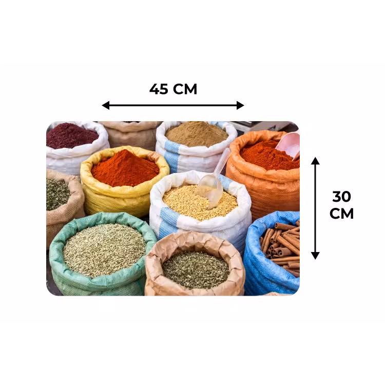 Placemat - 6 pieces - Herbs - Bags - Market - Kruiden - Zakken - Markt Placemat vinyl groot