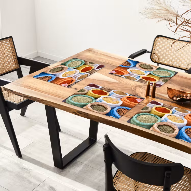 Placemat - 6 pieces - Herbs - Bags - Market - Kruiden - Zakken - Markt Placemat vinyl groot