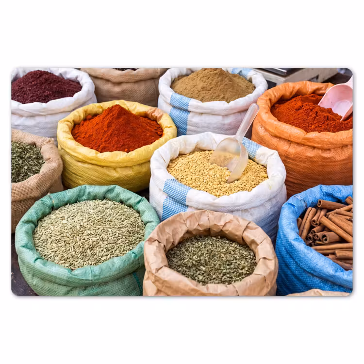 Placemat - 6 pieces - Herbs - Bags - Market - Kruiden - Zakken - Markt Placemat vinyl groot