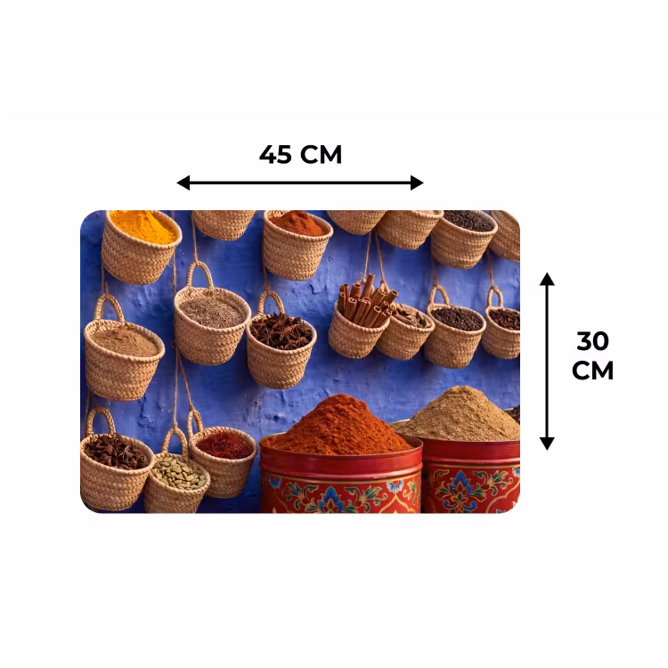 Placemat - 6 pieces - Herbs - Baskets - Market - Kruiden - Manden - Markt Placemat vinyl groot