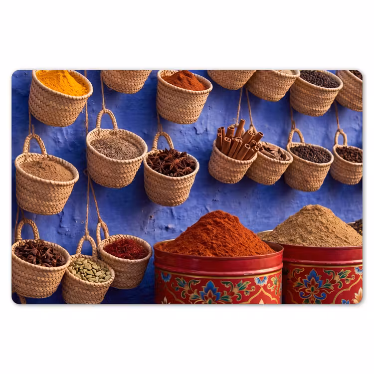 Placemat - 6 pieces - Herbs - Baskets - Market - Kruiden - Manden - Markt Placemat vinyl groot