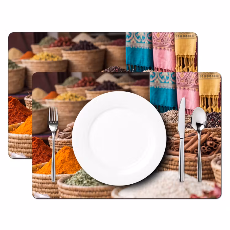 Placemat - 6 pieces - Herbs - Baskets - Oriental - Kruiden - Manden - Oosters Placemat vinyl groot