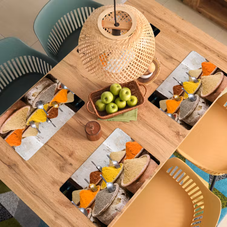 Placemat - 6 pieces - Herbs - Jars - Asian - Kruiden - Potten - Oosters Placemat vinyl groot