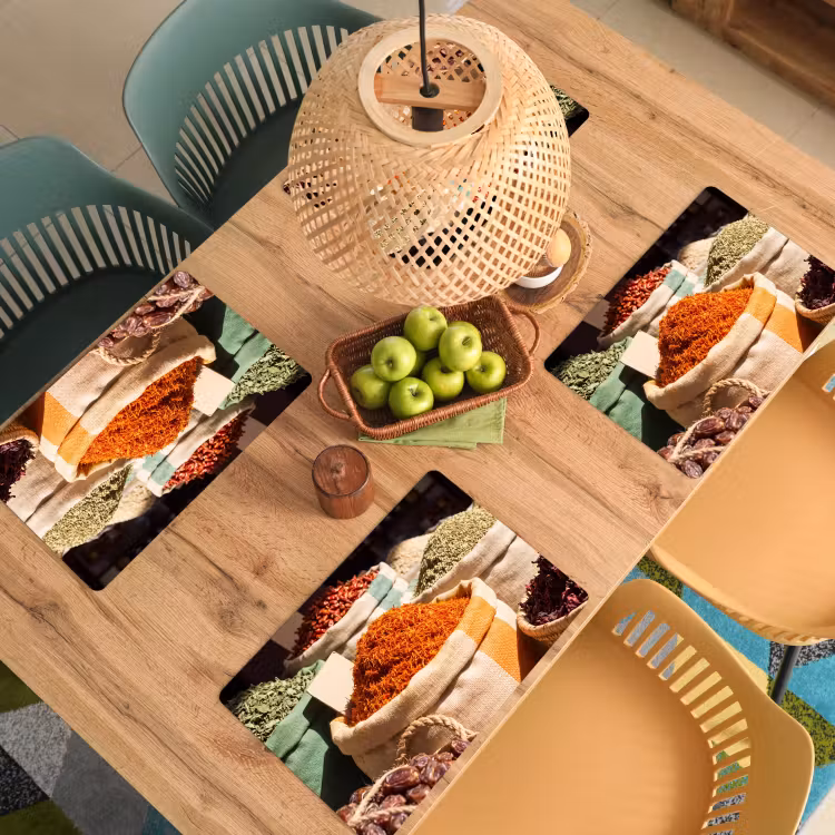 Placemat - 6 pieces - Herbs - Market - Colorful - Kruiden - Markt - Kleurrijk Placemat vinyl groot