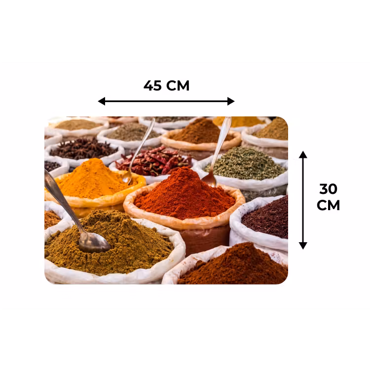 Placemat - 6 pieces - Herbs - Market - Food - Kruiden - Markt - Eten Placemat vinyl groot