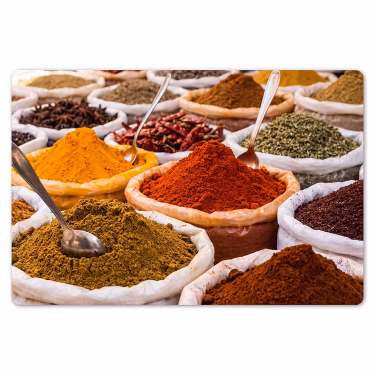Placemat - 6 pieces - Herbs - Market - Food - Kruiden - Markt - Eten Placemat vinyl groot