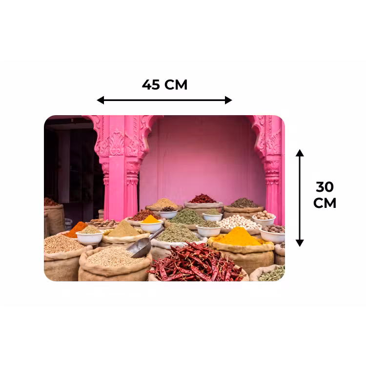 Placemat - 6 pieces - Herbs - Market - Pink - Kruiden - Markt - Roze Placemat vinyl groot
