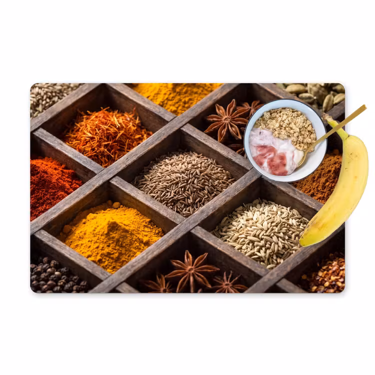 Placemat - 6 pieces - Herbs - Wood - Food - Kruiden - Houten - Eten Placemat vinyl groot