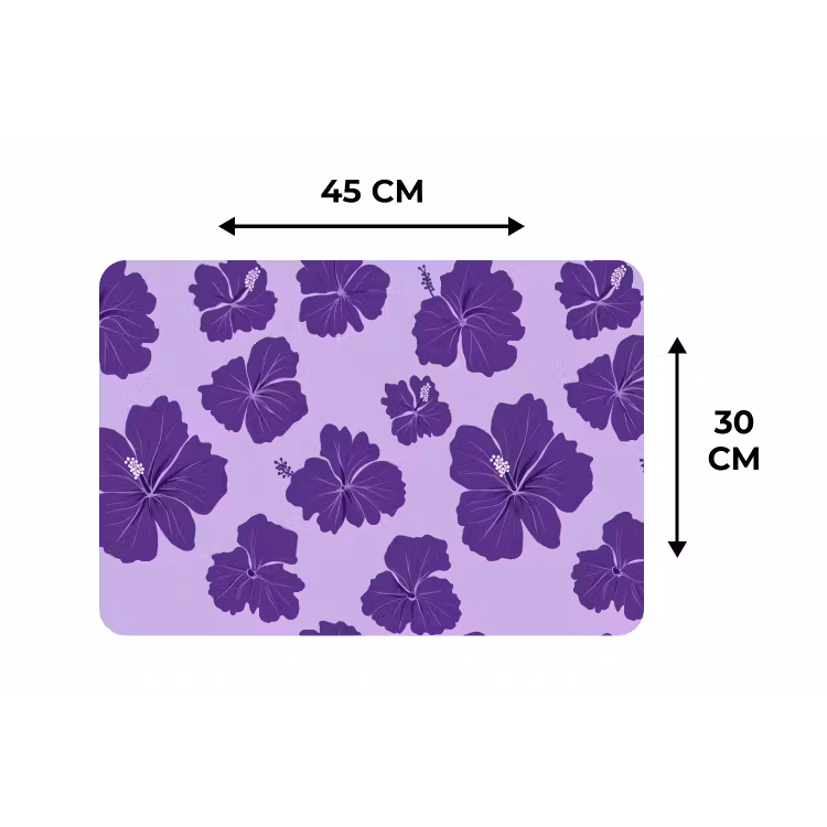Hibiscus - Bloemen - Paars Placemat vinyl groot 368 -specs