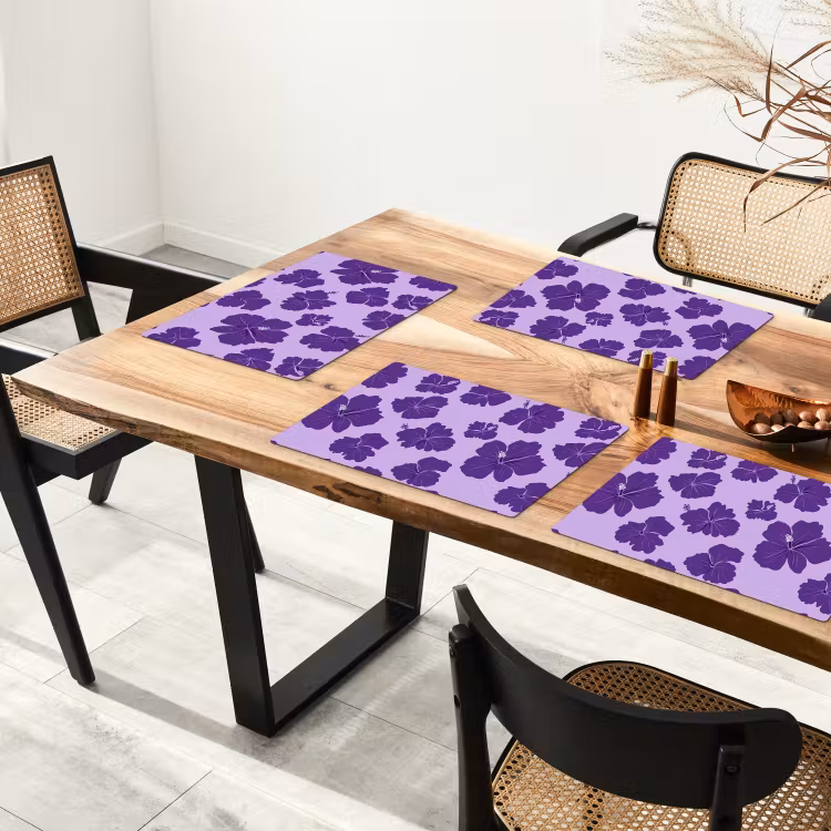 Hibiscus - Bloemen - Paars Placemat vinyl groot 368 -zzsfeer4_Kitchenyeah-website