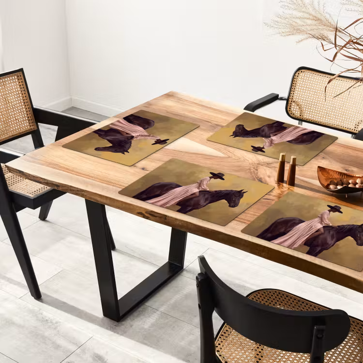 Paard - Klassiek - Oker Placemat vinyl groot -zzsfeer4_Kitchenyeah-website