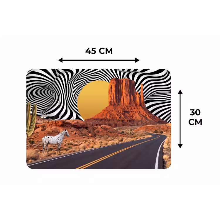 Placemat - 6 pieces - Horse - Desert - Nature - Paard - Woestijn - Natuur Placemat vinyl groot