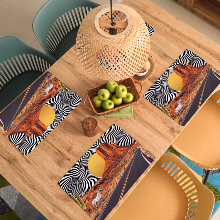 Placemat - 6 pieces - Horse - Desert - Nature - Paard - Woestijn - Natuur Placemat vinyl groot