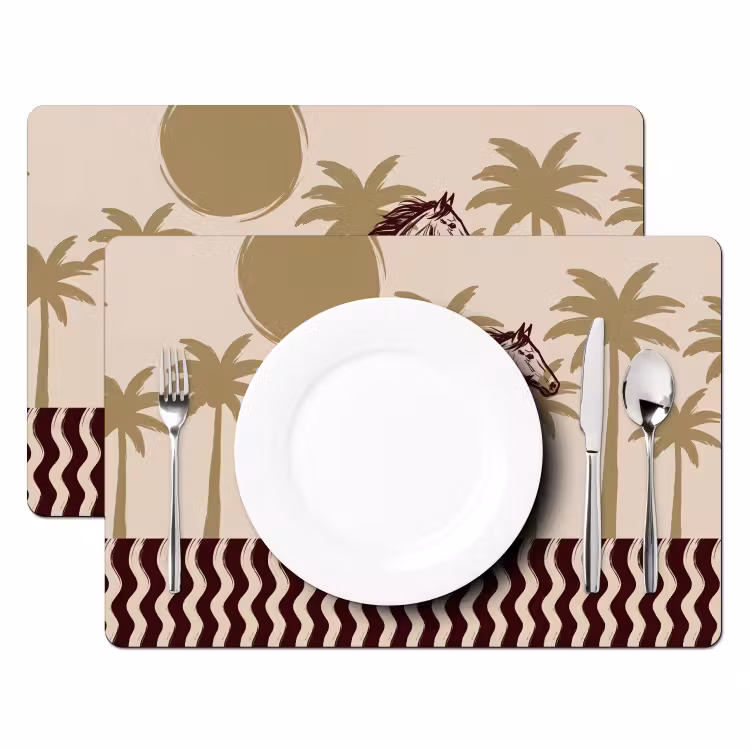 Paard - Galopperend - Woestijn - Illustratie Placemat vinyl groot -zzsfeer2_Kitchenyeah-website